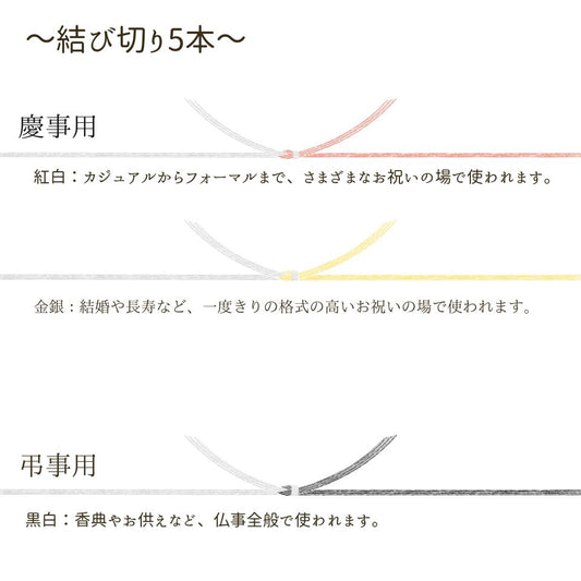のし紙:水引【結び切り5本】